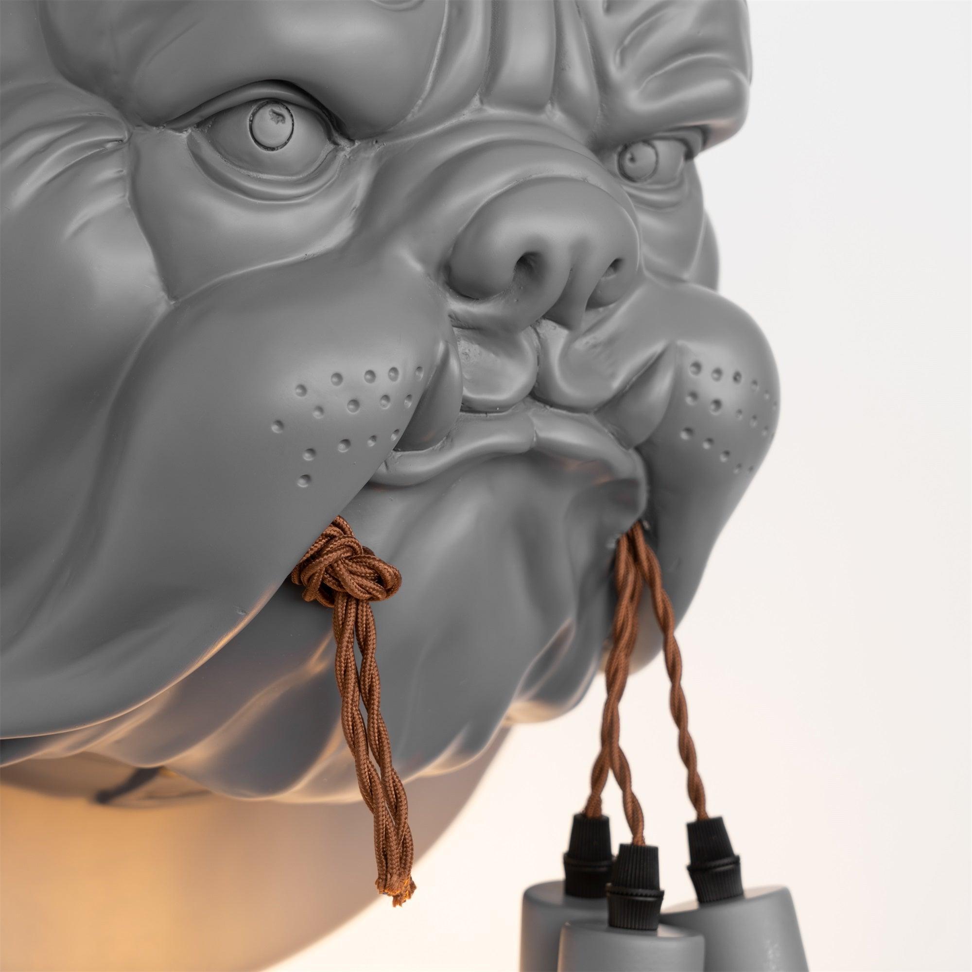 Umeri Wall Lamp Bulldog Sculpture Whimsical-Neutral Decor