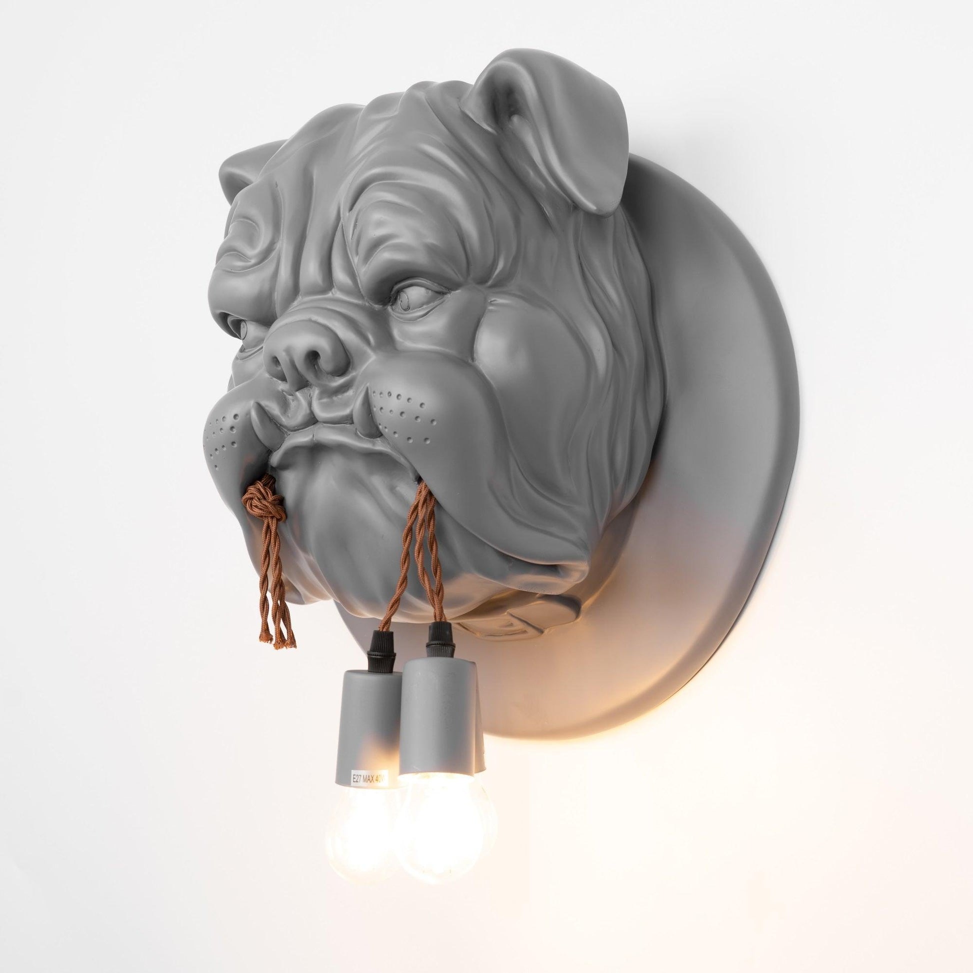 Umeri Wall Lamp Bulldog Sculpture Whimsical-Neutral Decor