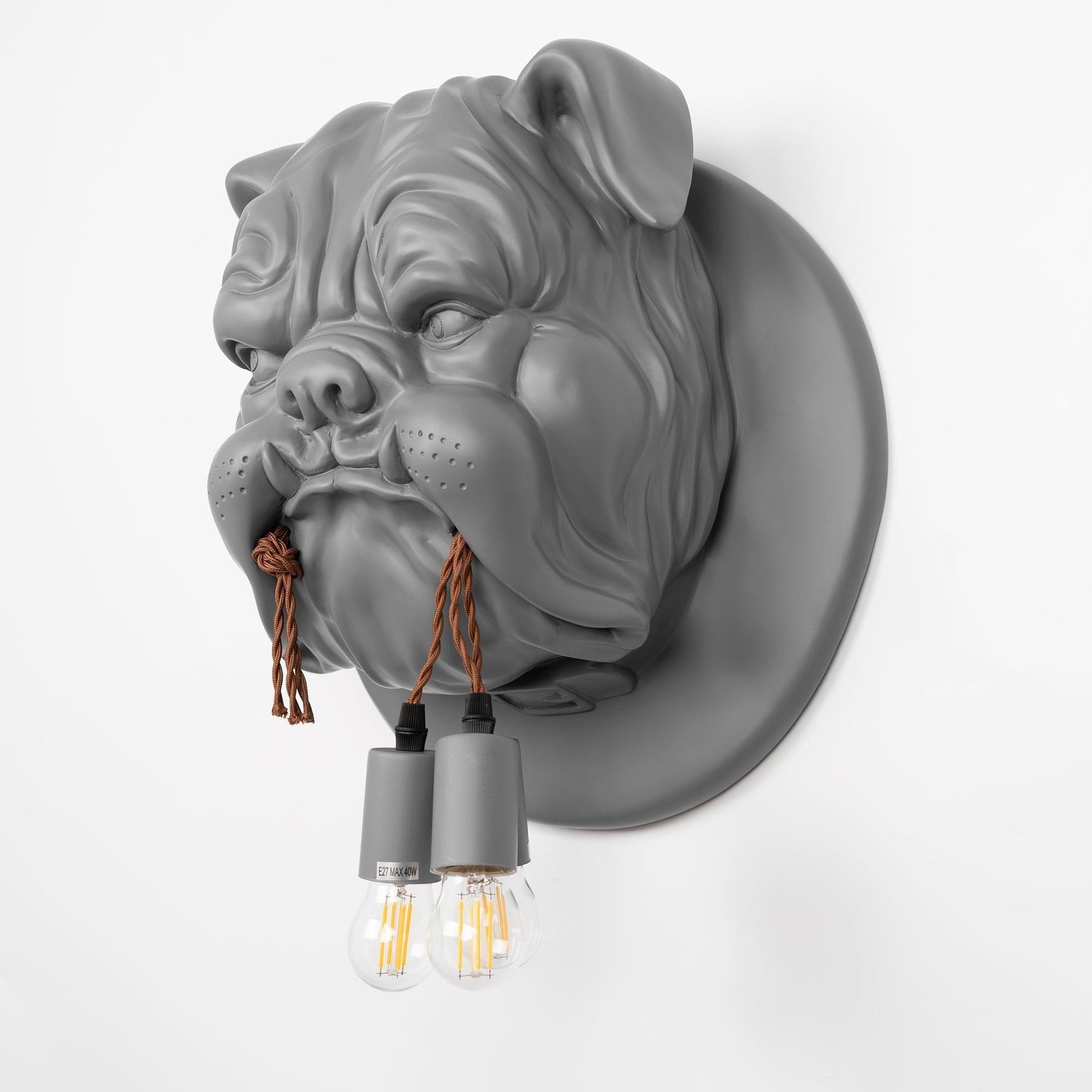 Umeri Wall Lamp Bulldog Sculpture Whimsical-Neutral Decor