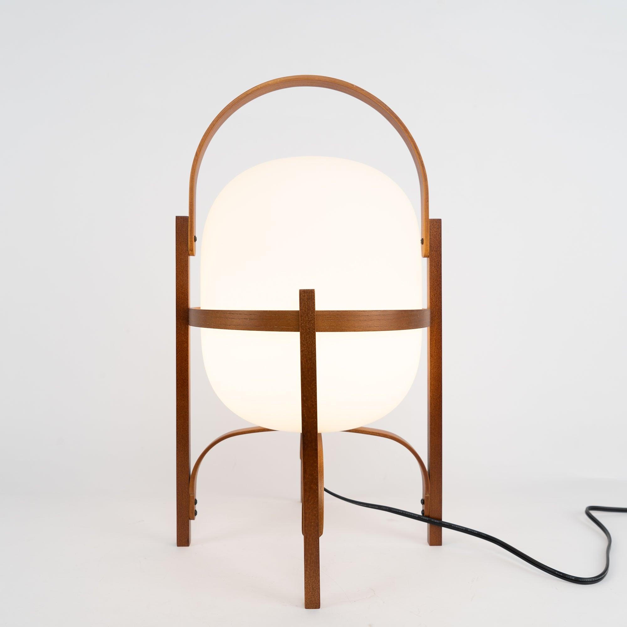Lethra Wood Glass Table Lamp-Neutral Decor