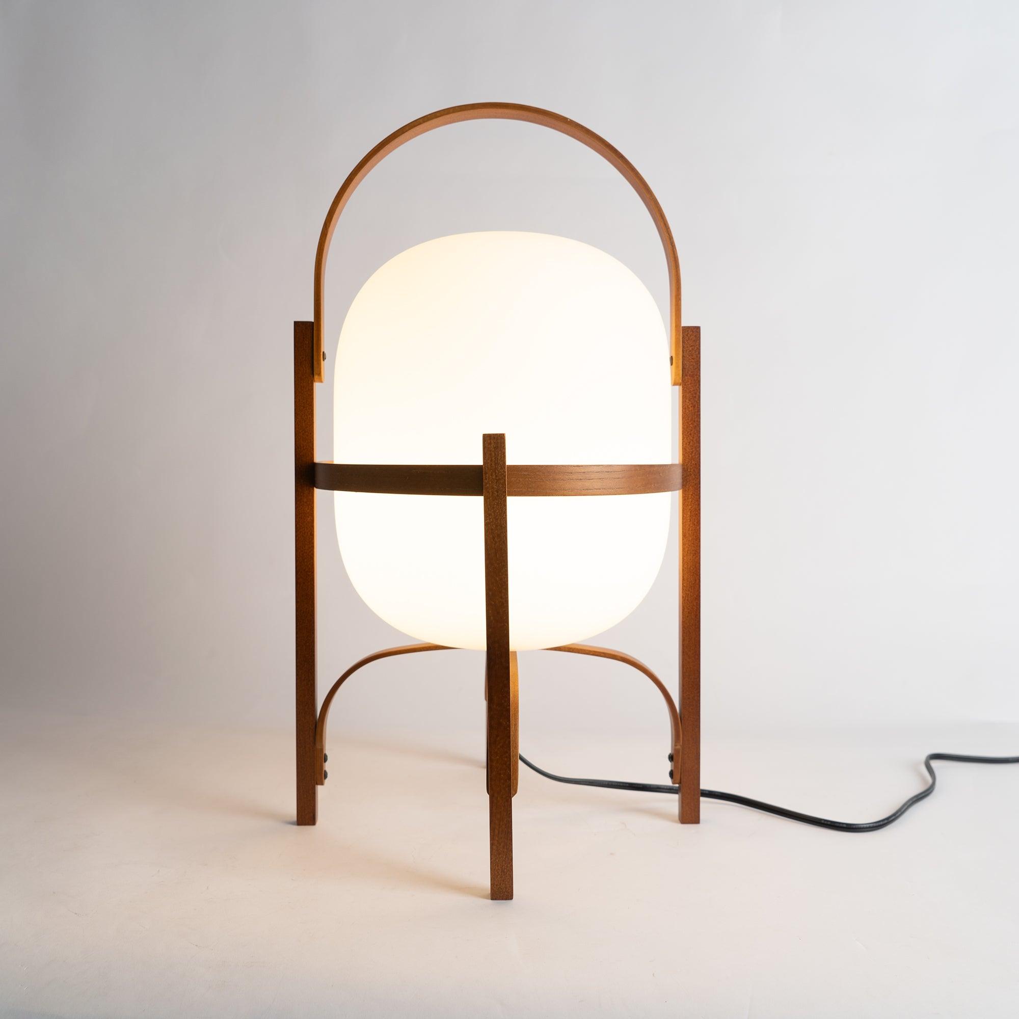 Lethra Wood Glass Table Lamp-Neutral Decor