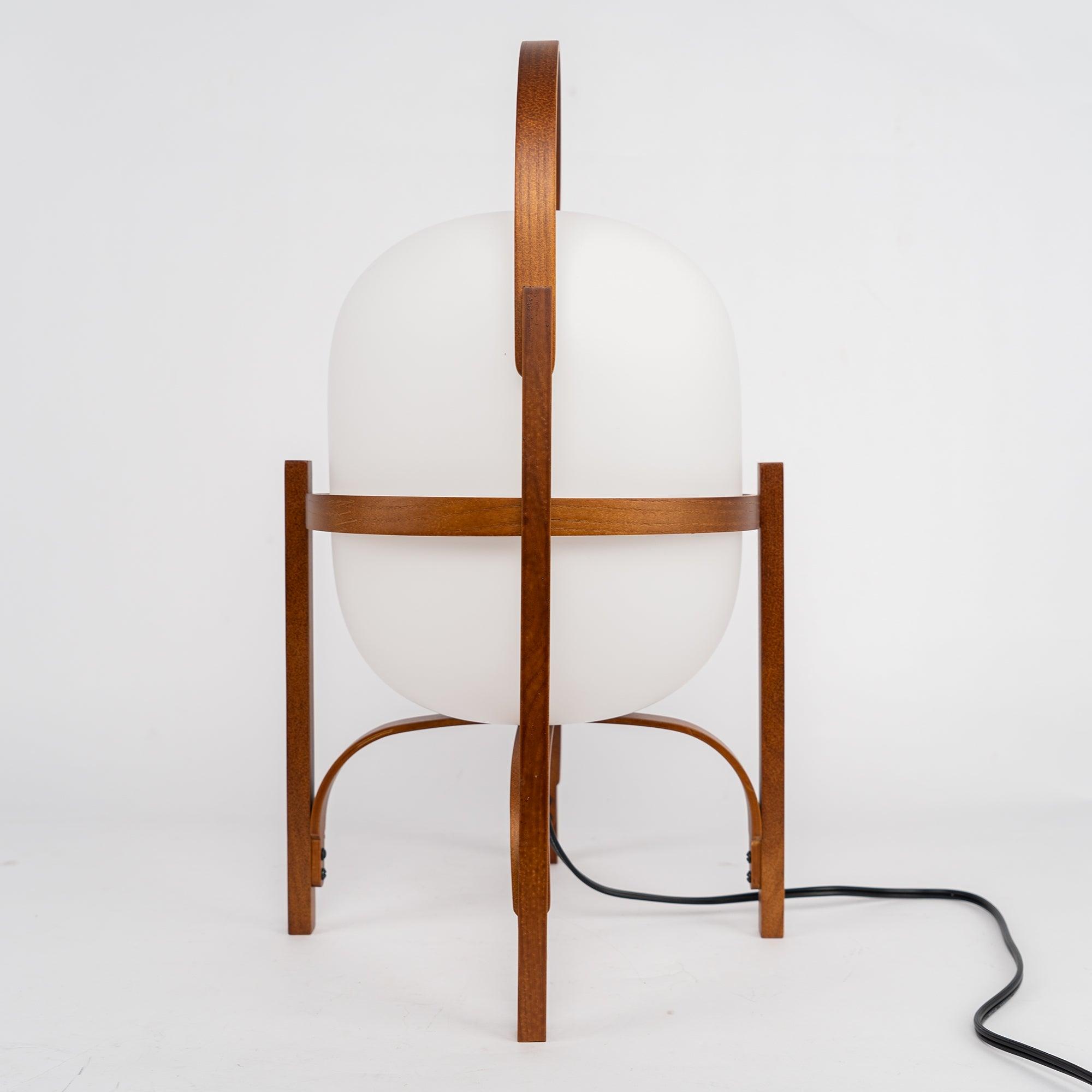Lethra Wood Glass Table Lamp-Neutral Decor