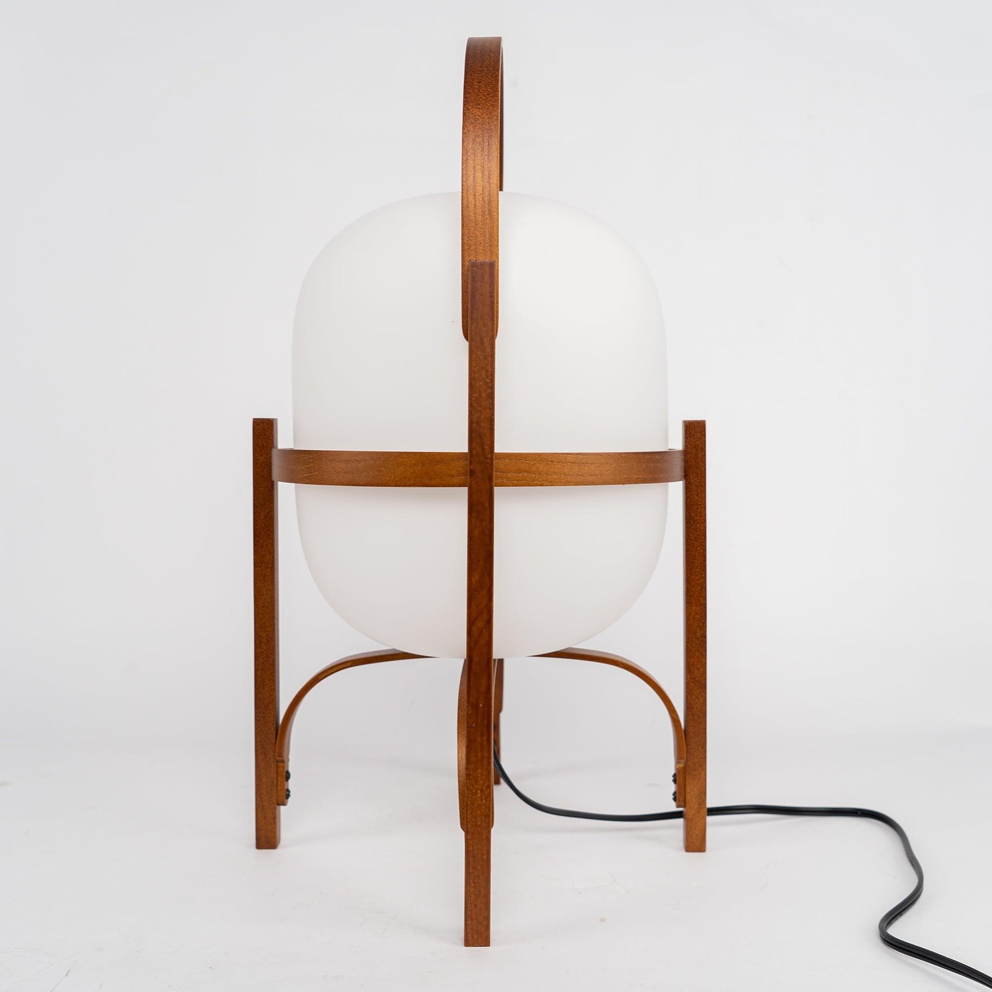 Lethra Wood Glass Table Lamp-Neutral Decor