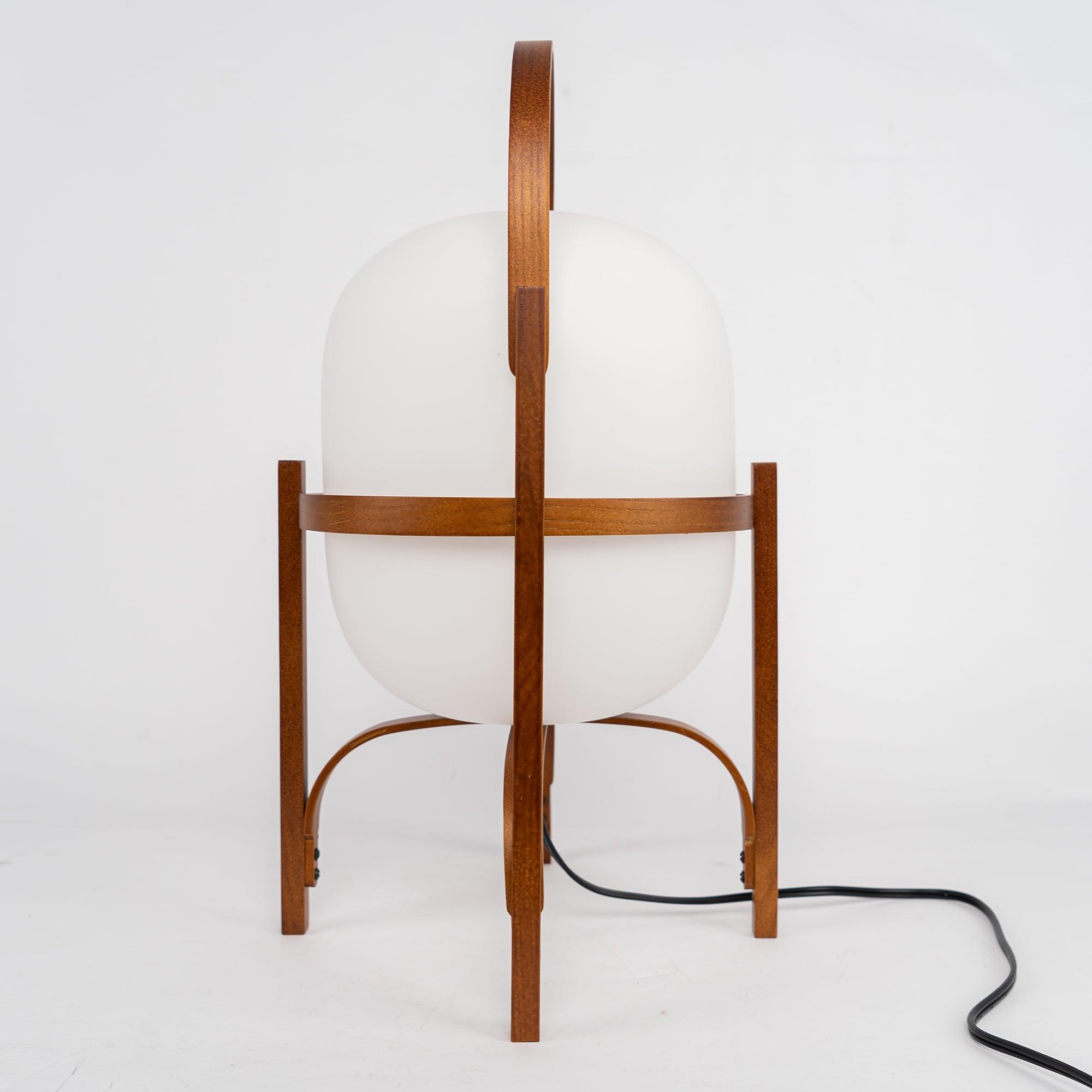 Lethra Wood Glass Table Lamp-Neutral Decor