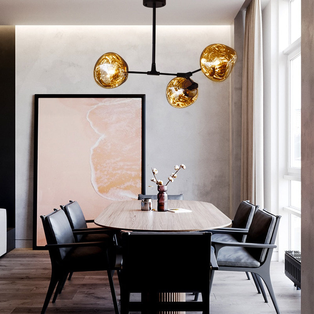 Arisha Modern Globe Lava 3 Pendant Light Fixture - Neutral Decor
