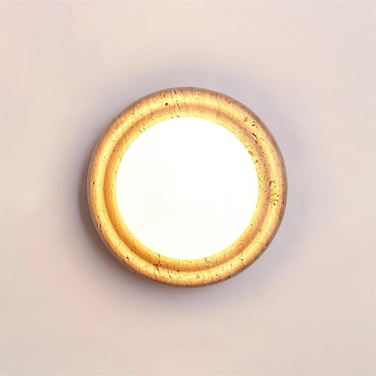 Dahlia Round Wall Lamp Travertine