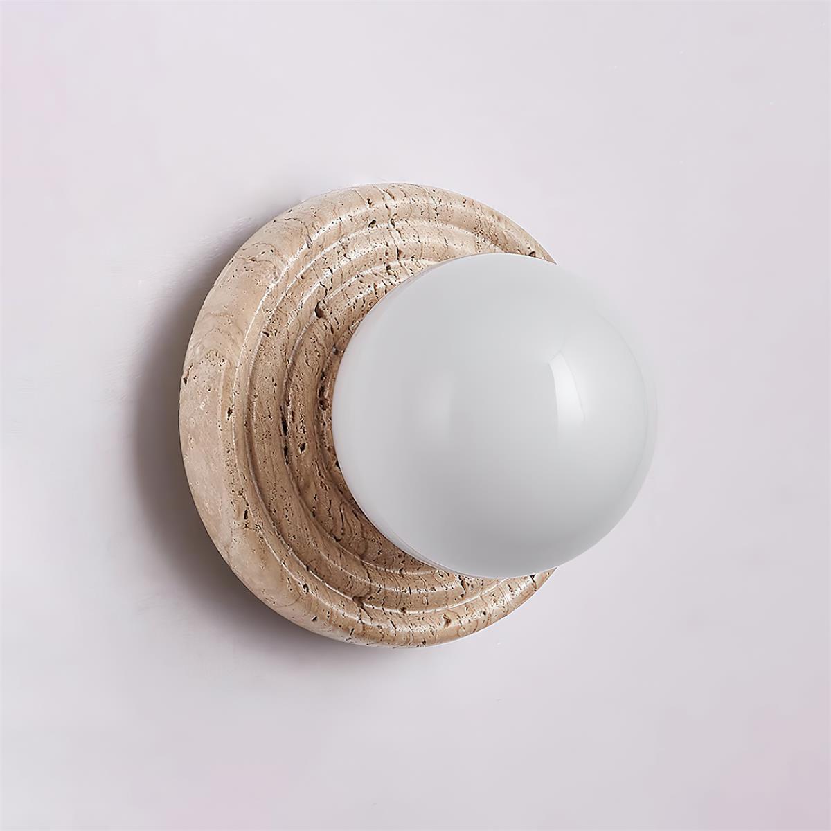 Dahlia Round Wall Lamp Travertine