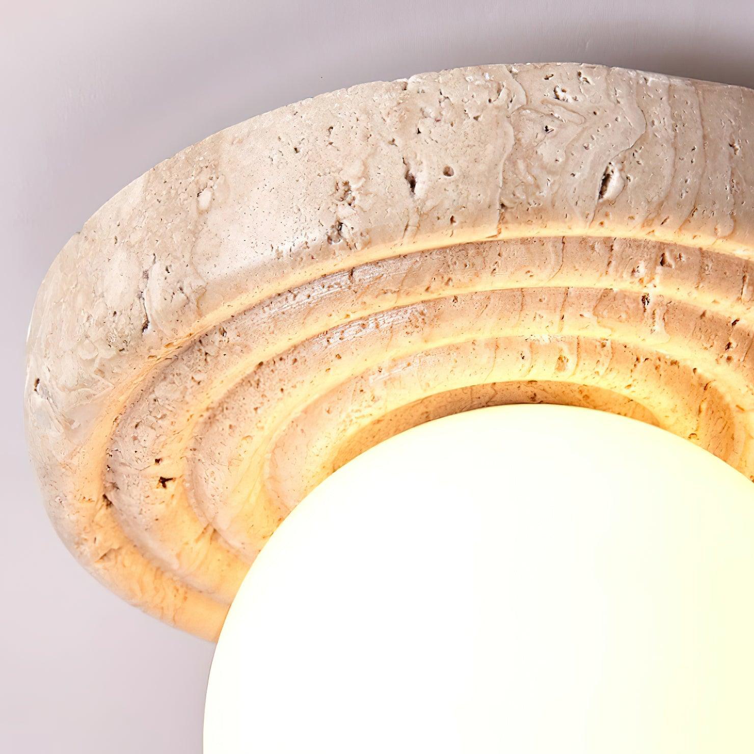 Dahlia Round Wall Lamp Travertine