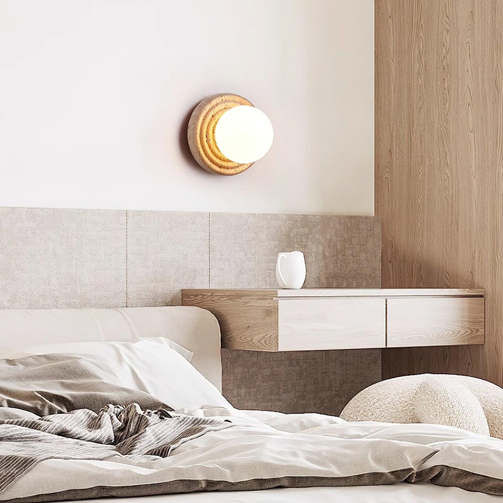 Dahlia Round Wall Lamp Travertine