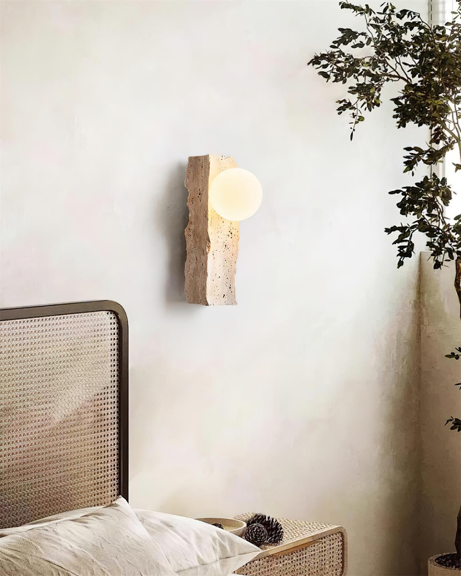 Obrio Travertine Wall Lamp