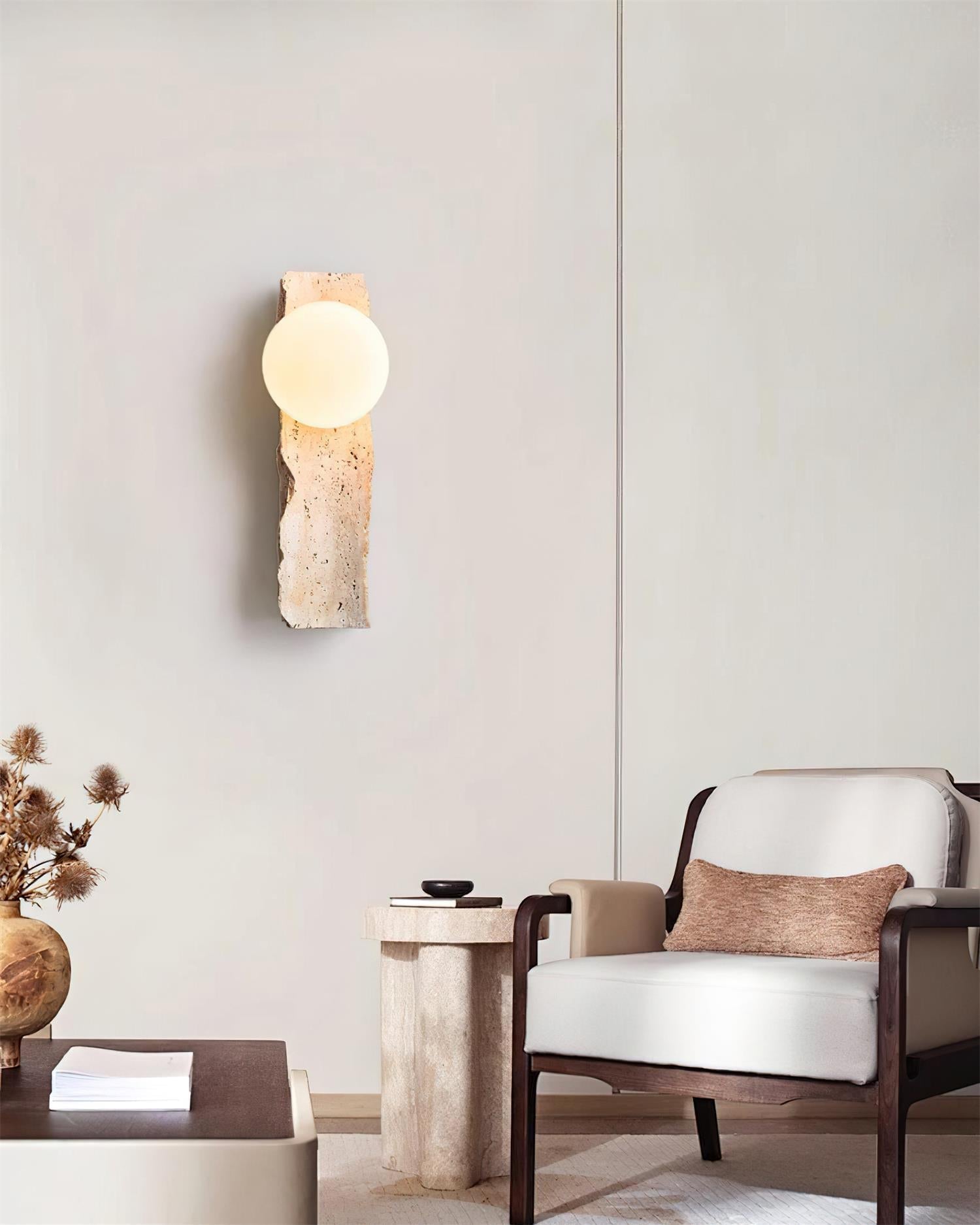 Obrio Travertine Wall Lamp