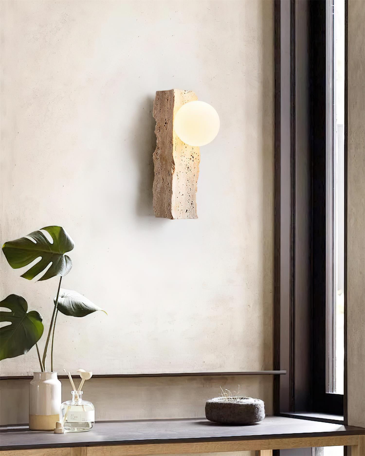 Obrio Travertine Wall Lamp