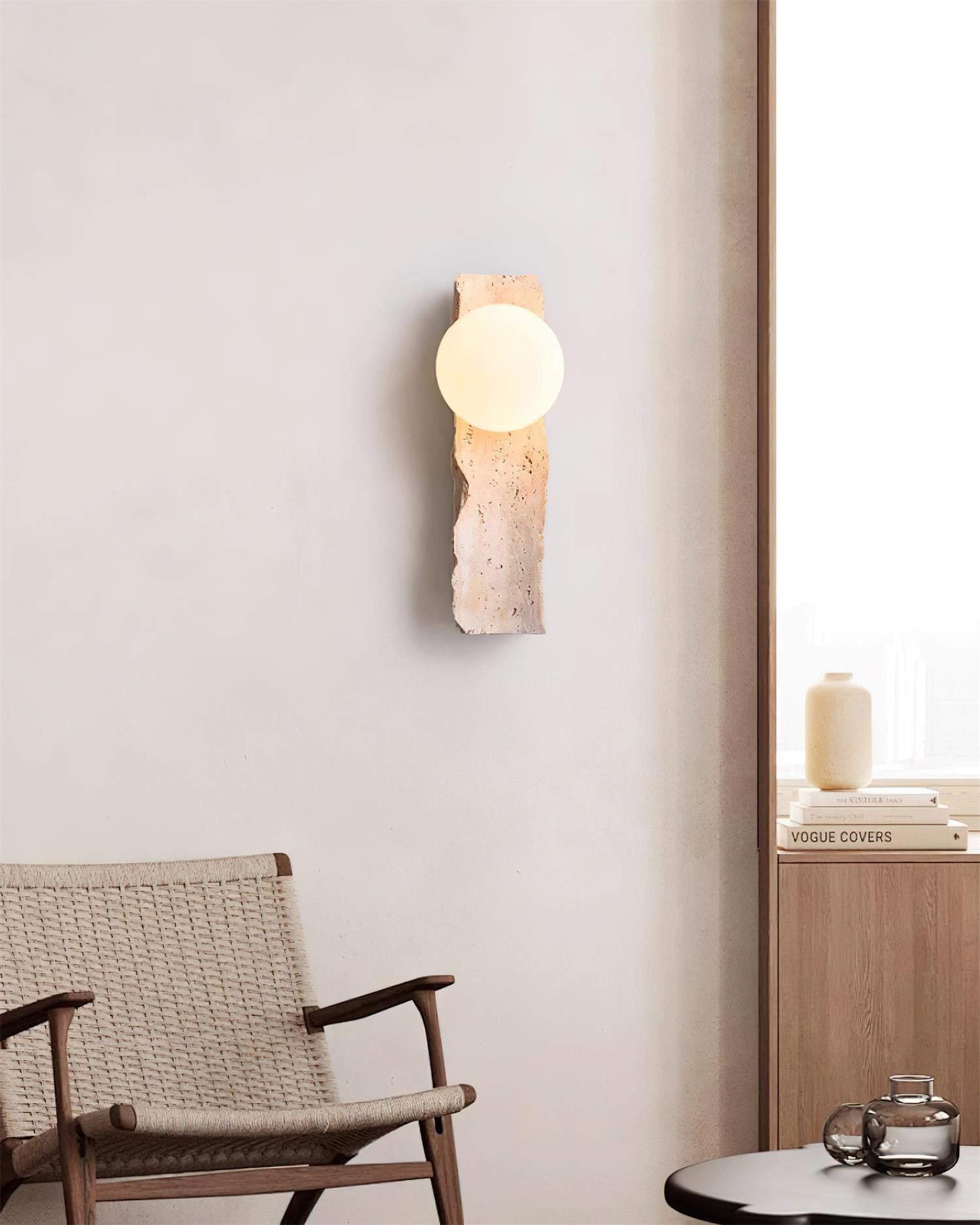 Obrio Travertine Wall Lamp
