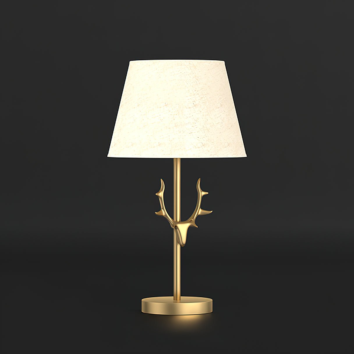 Antler Elegance Brass Table Lamp-Neutral Decor