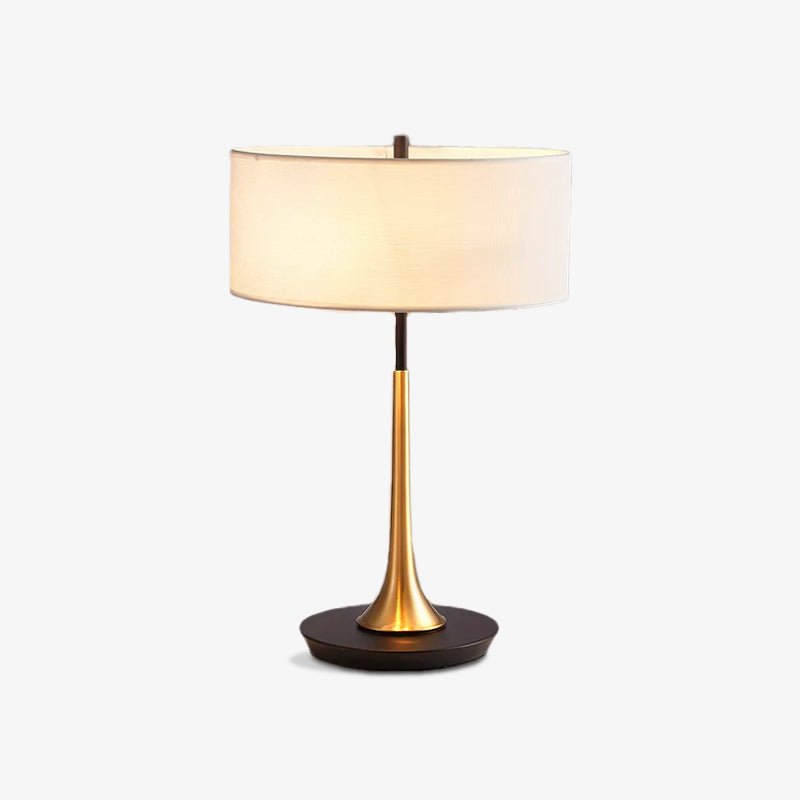 Cepharil Luxe Brass Fabric Desk Lamp-Neutral Decor