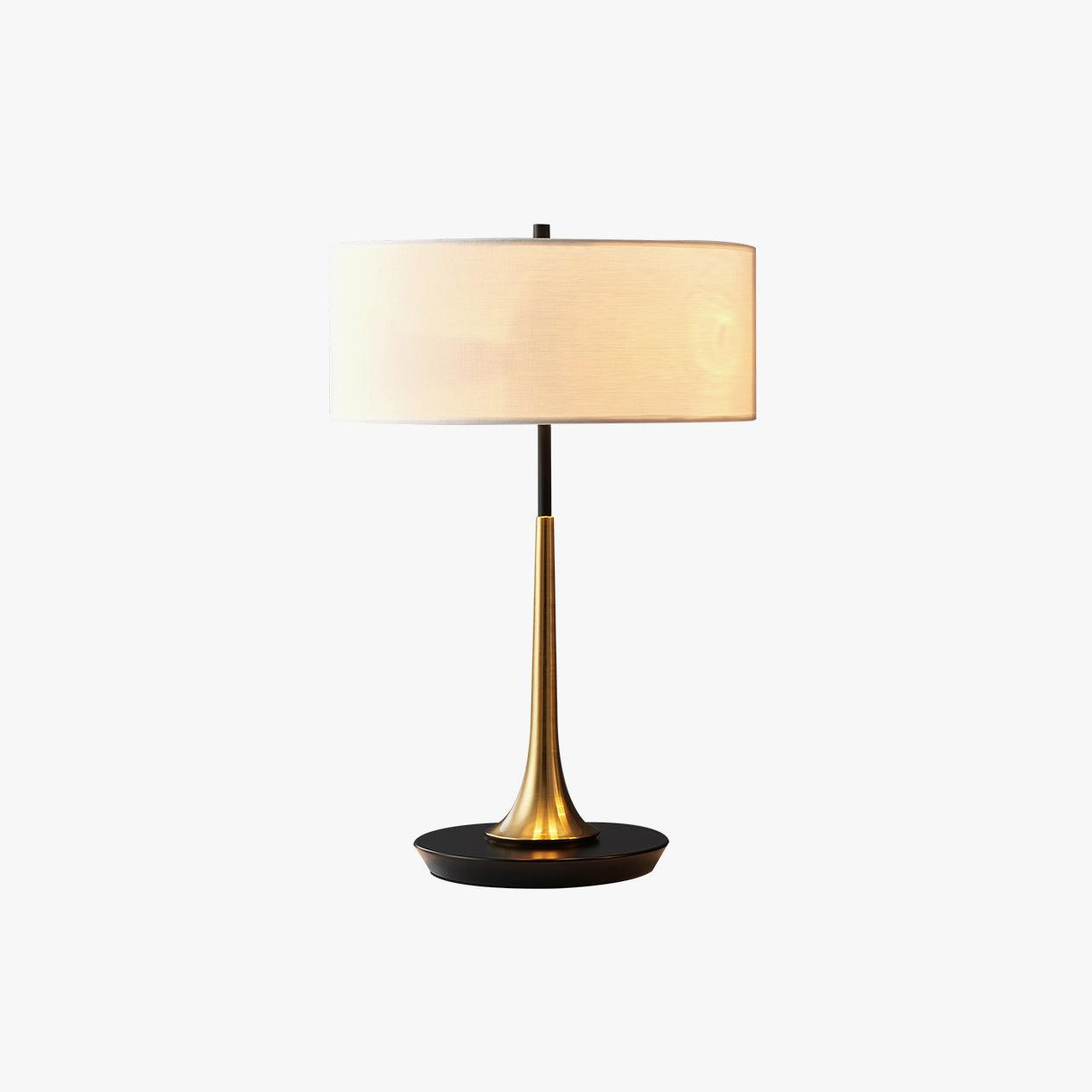 Cepharil Luxe Brass Fabric Desk Lamp-Neutral Decor