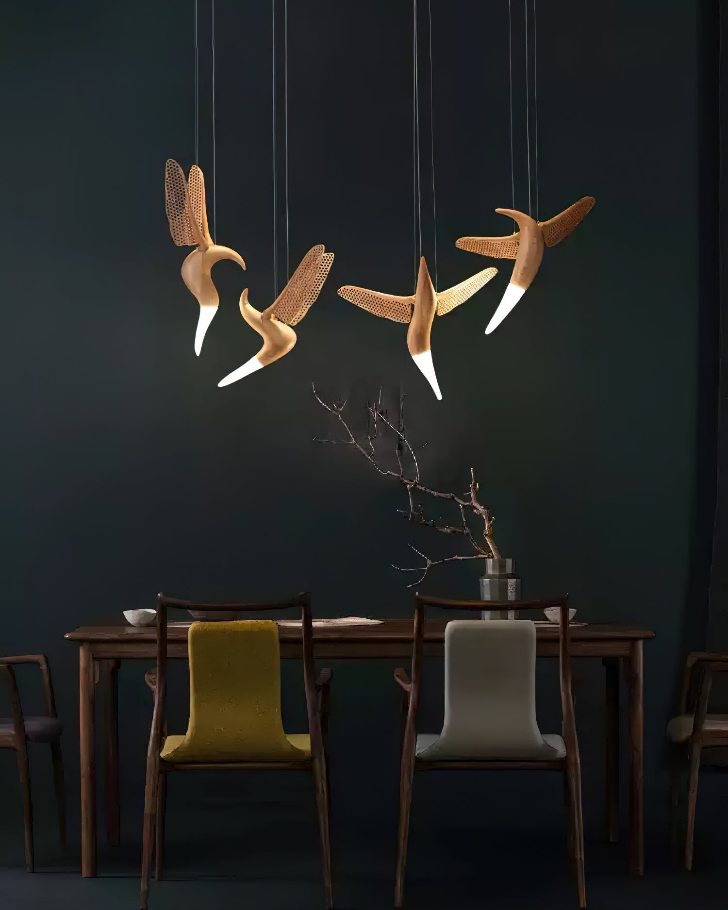 Elsilor Avian-Inspired Wood Pendant Light-Neutral Decor