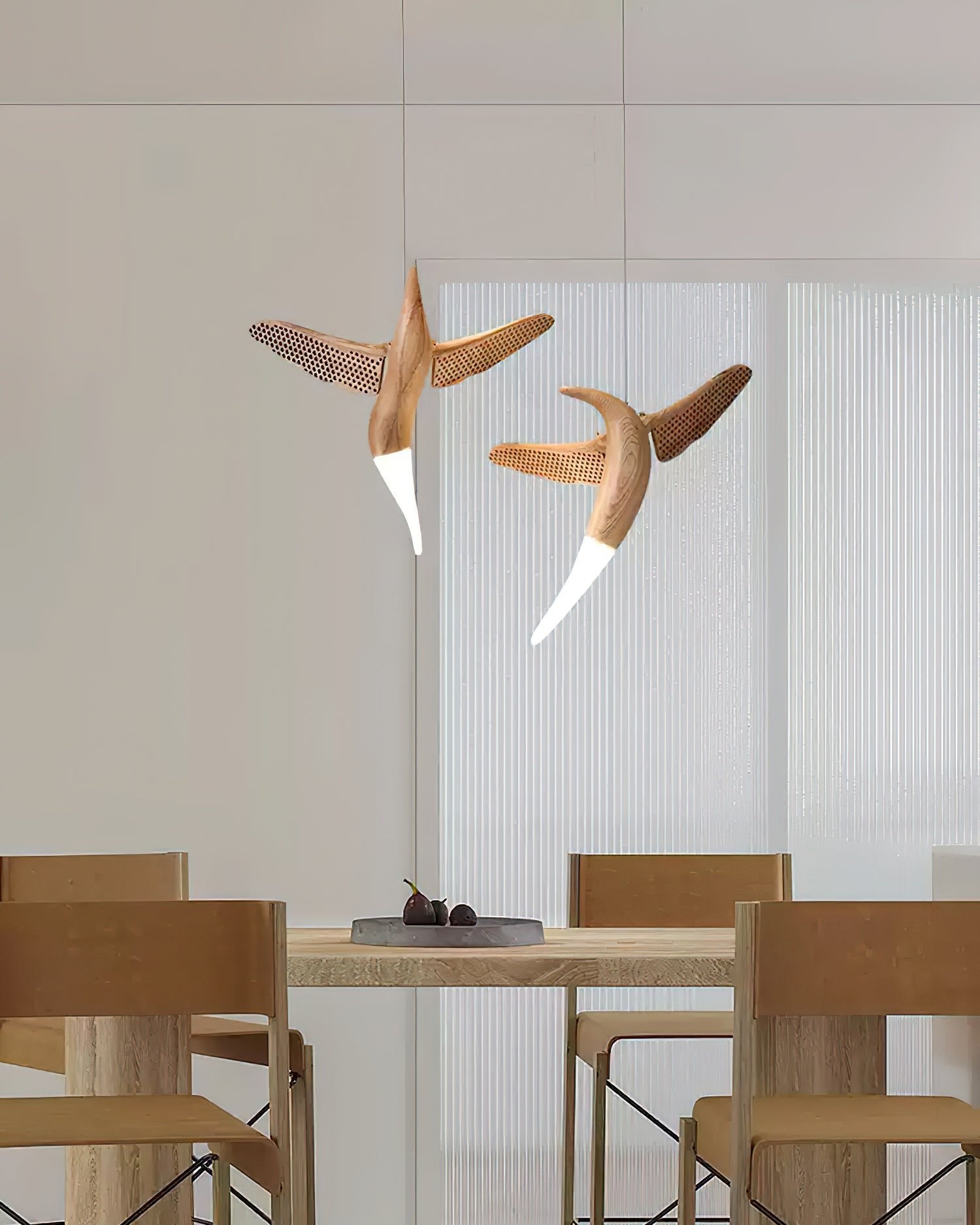 Elsilor Avian-Inspired Wood Pendant Light-Neutral Decor