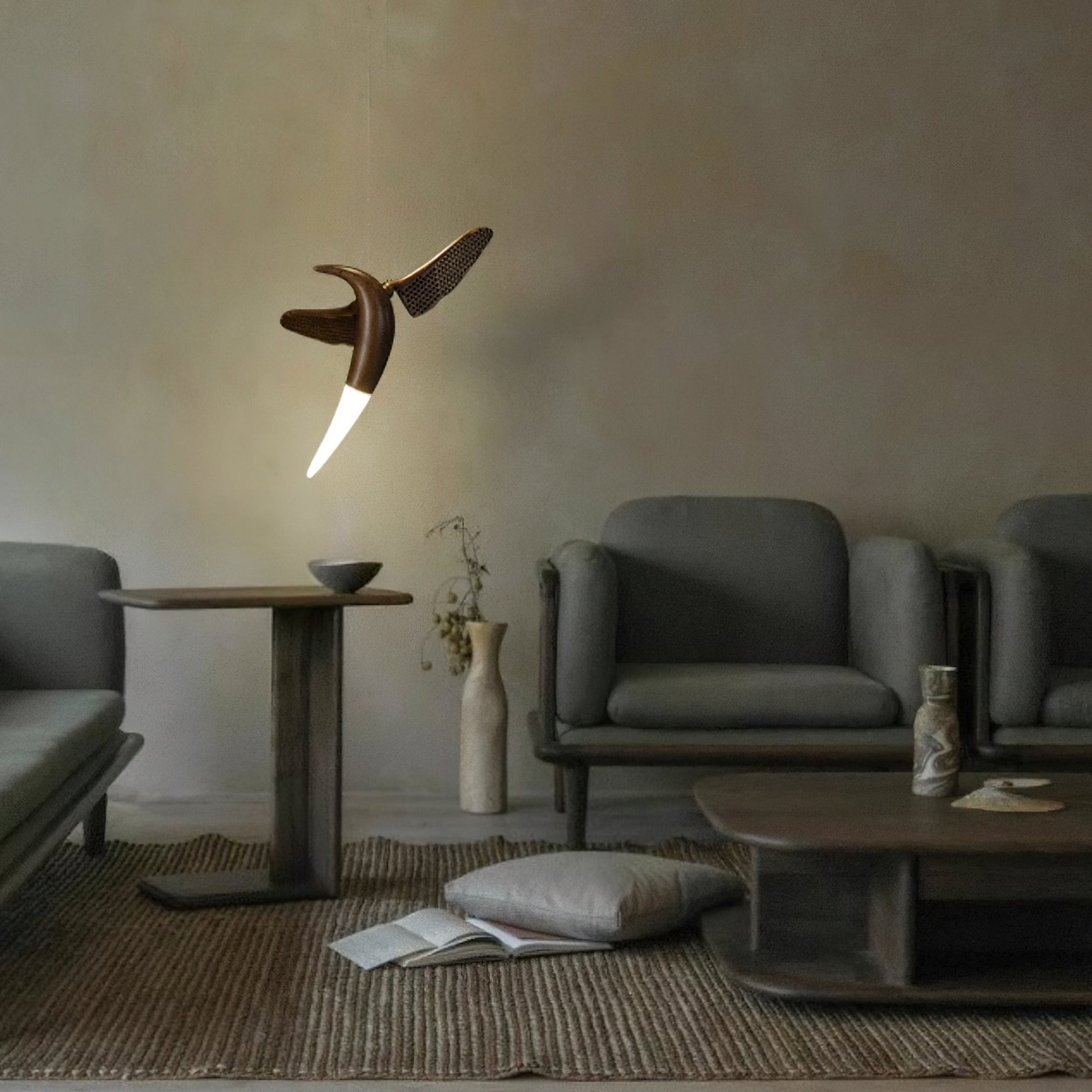 Elsilor Avian-Inspired Wood Pendant Light-Neutral Decor