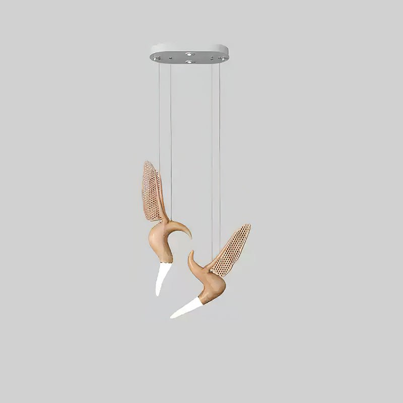 Elsilor Avian-Inspired Wood Pendant Light-Neutral Decor