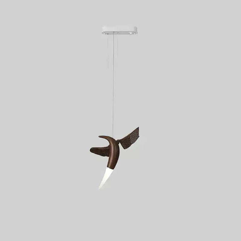 Elsilor Avian-Inspired Wood Pendant Light-Neutral Decor