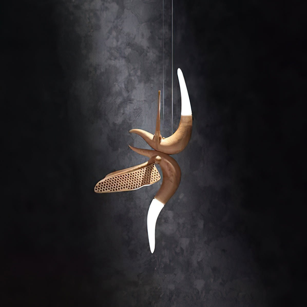 Elsilor Avian-Inspired Wood Pendant Light-Neutral Decor