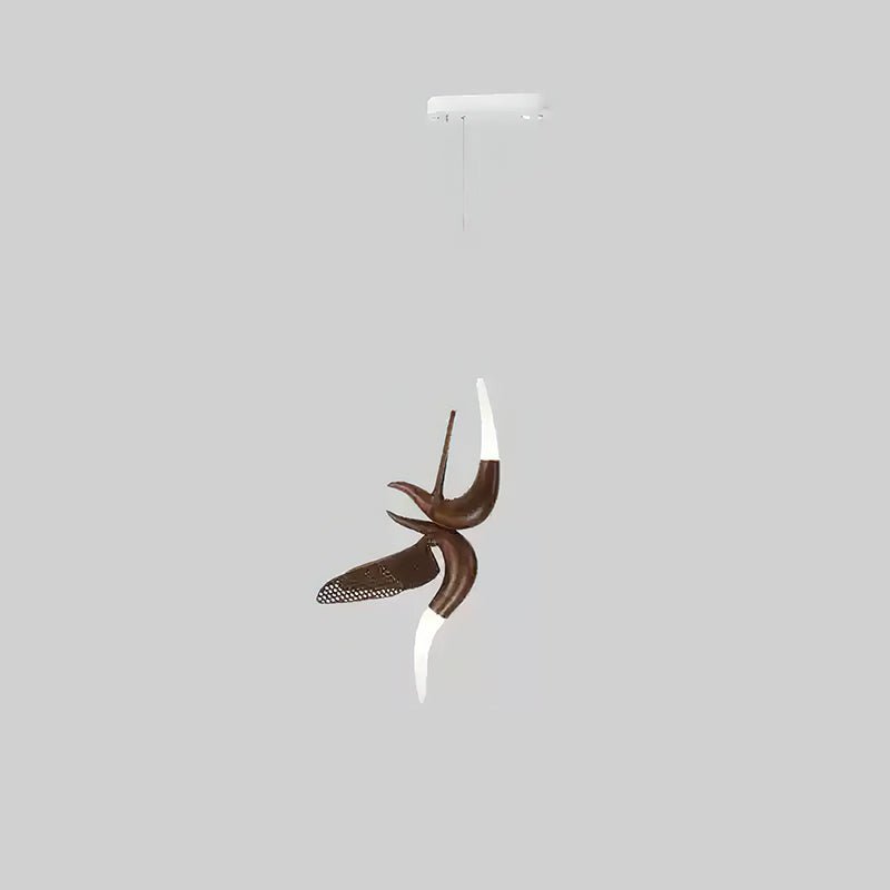 Elsilor Avian-Inspired Wood Pendant Light-Neutral Decor