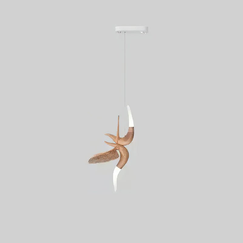 Elsilor Avian-Inspired Wood Pendant Light-Neutral Decor
