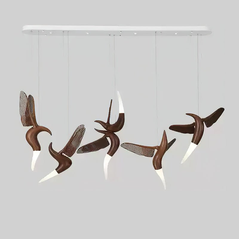 Elsilor Avian-Inspired Wood Pendant Light-Neutral Decor