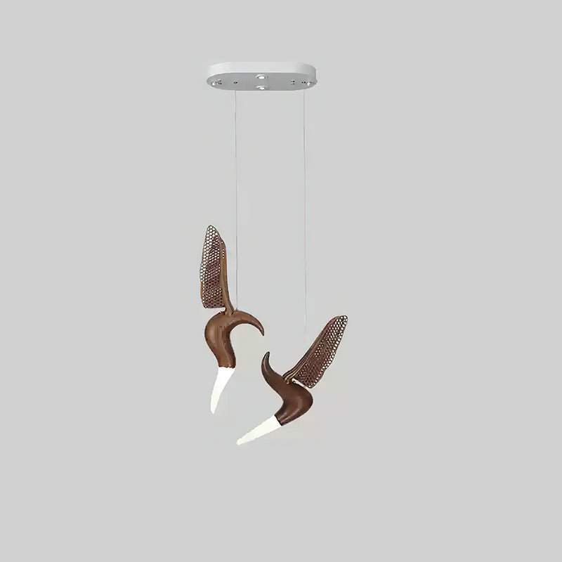 Elsilor Avian-Inspired Wood Pendant Light-Neutral Decor