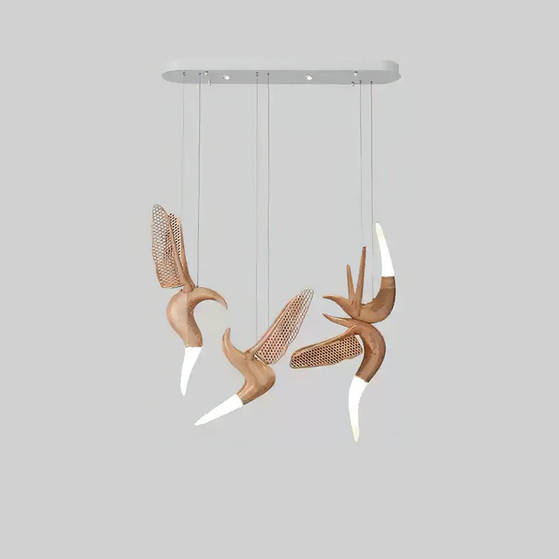 Elsilor Avian-Inspired Wood Pendant Light-Neutral Decor