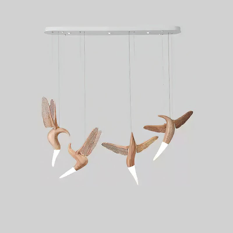 Elsilor Avian-Inspired Wood Pendant Light-Neutral Decor