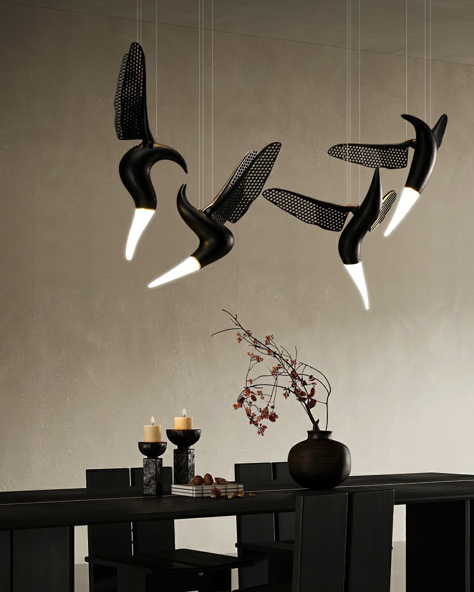 Elsilor Avian-Inspired Wood Pendant Light-Neutral Decor