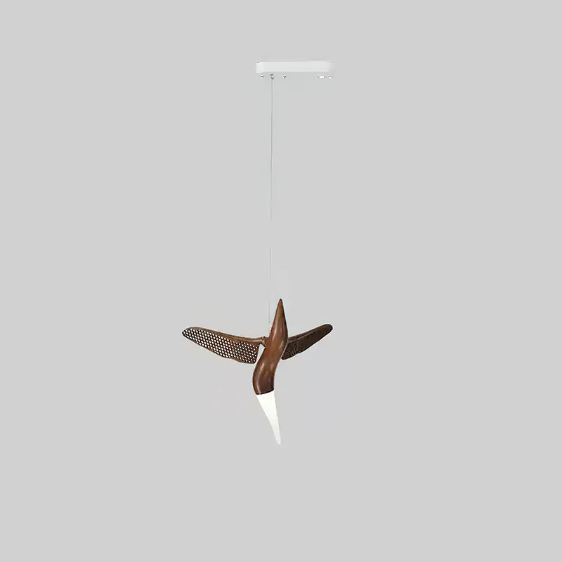 Elsilor Avian-Inspired Wood Pendant Light-Neutral Decor