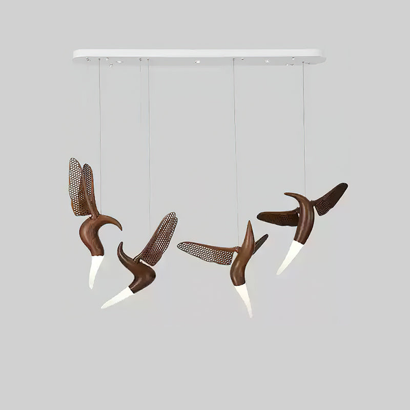 Elsilor Avian-Inspired Wood Pendant Light-Neutral Decor