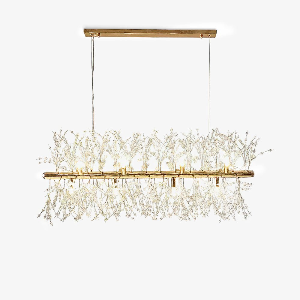 Cir Chandelier Brass Linear Crystal Branch-Neutral Decor
