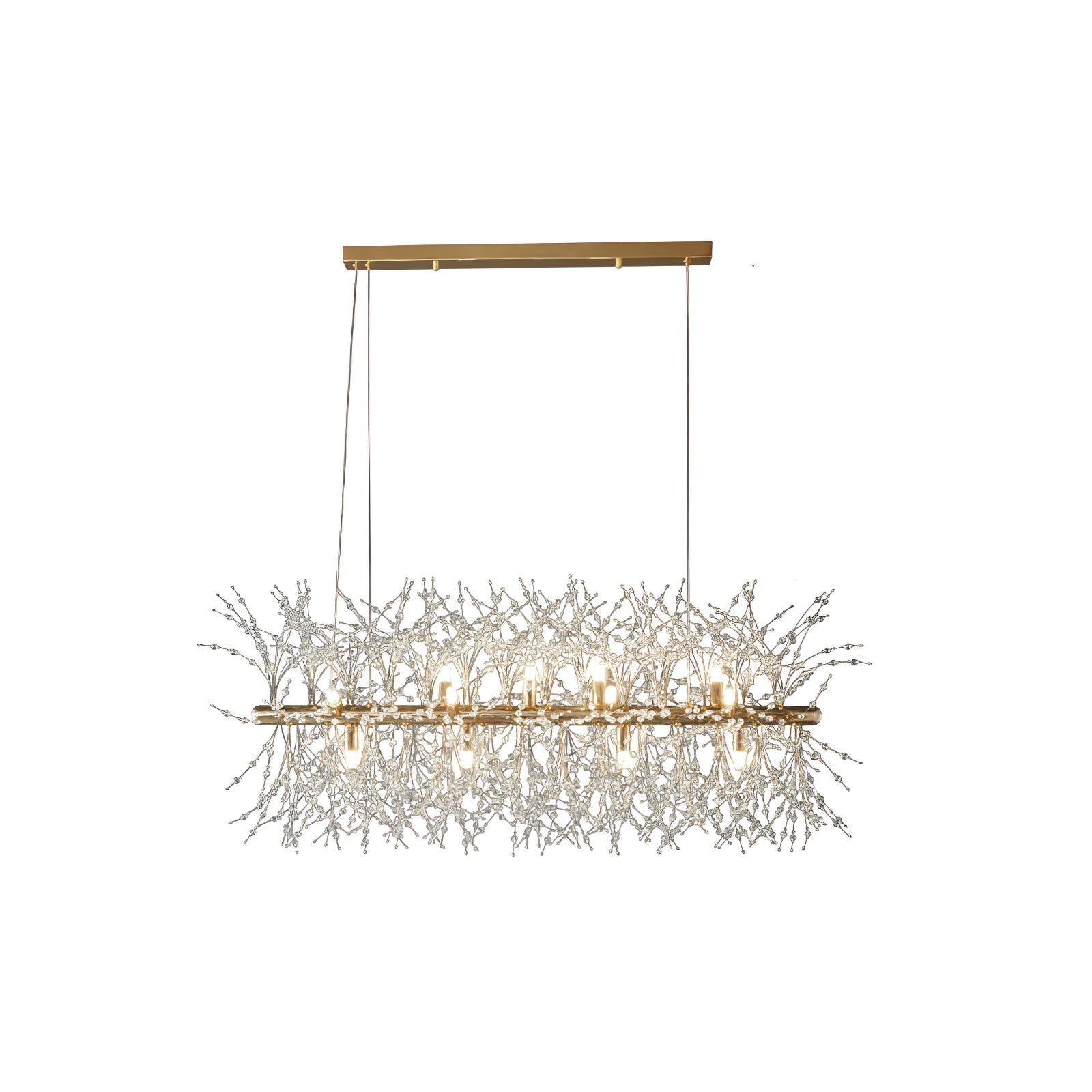 Cir Chandelier Brass Linear Crystal Branch-Neutral Decor