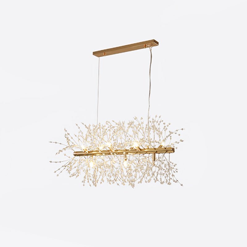 Cir Chandelier Brass Linear Crystal Branch-Neutral Decor