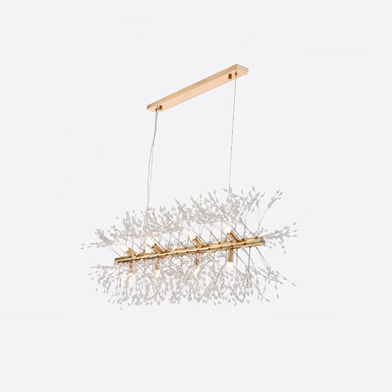 Cir Chandelier Brass Linear Crystal Branch-Neutral Decor