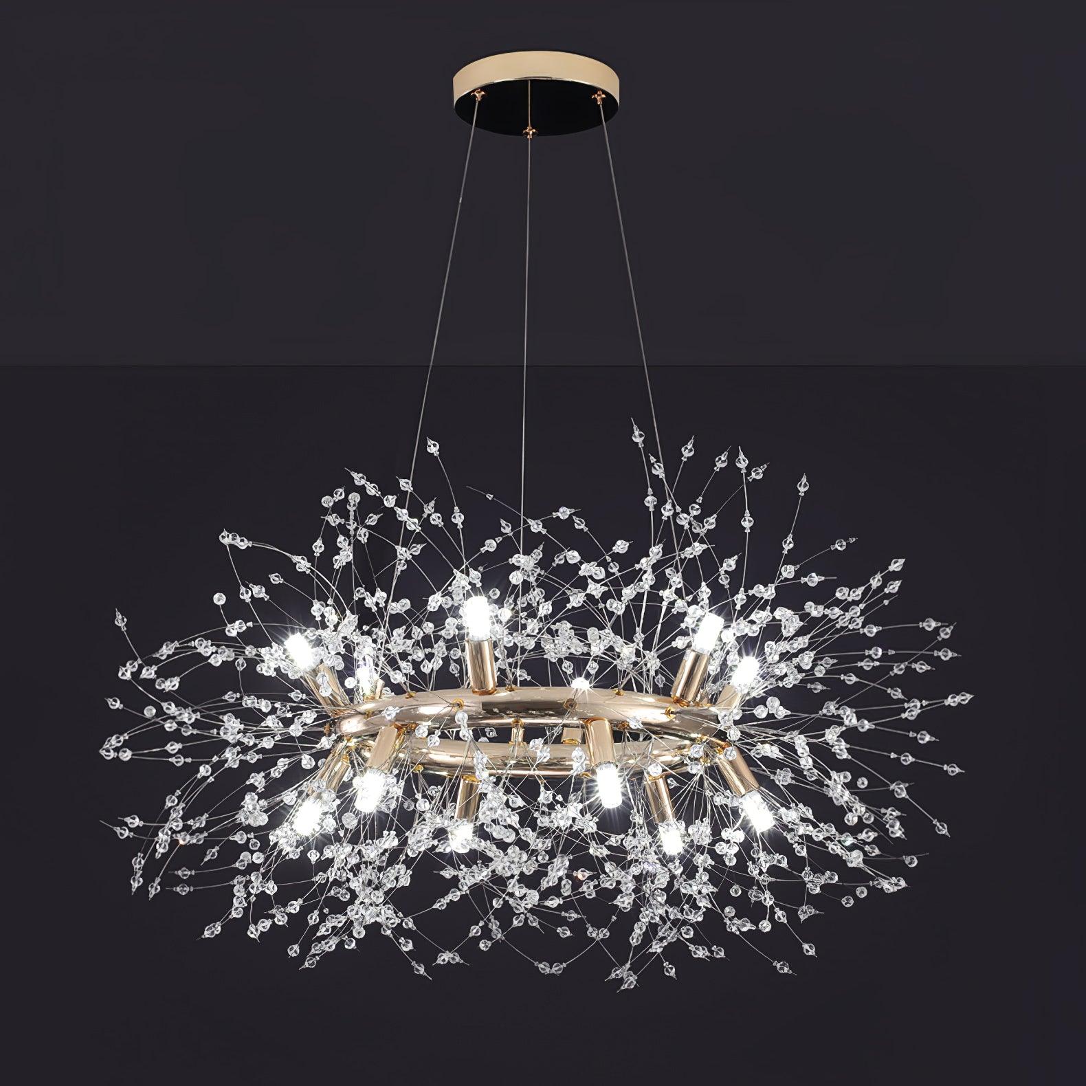 Lustra Chandelier Dandelion Round Stainless Steel-Neutral Decor