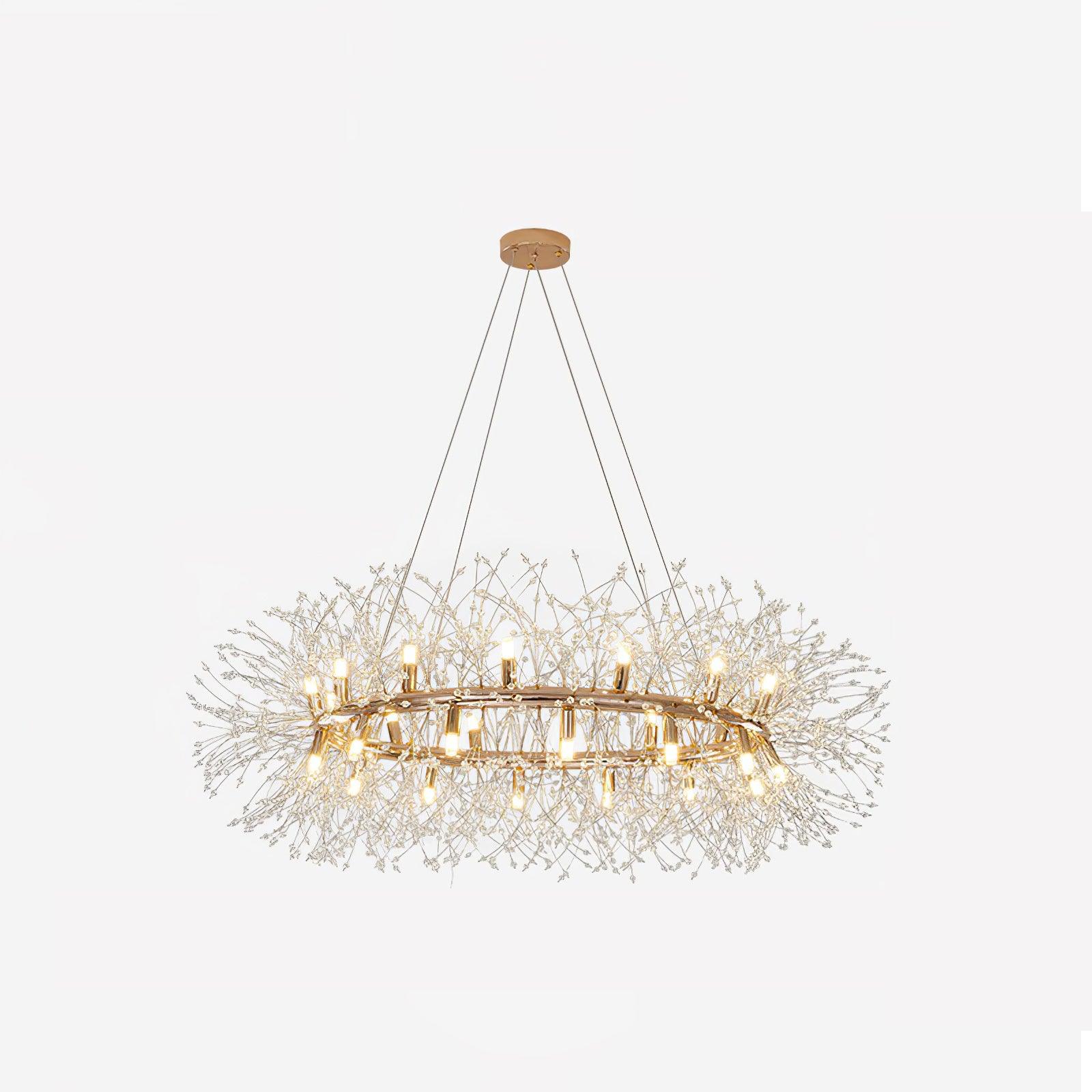 Lustra Chandelier Dandelion Round Stainless Steel-Neutral Decor
