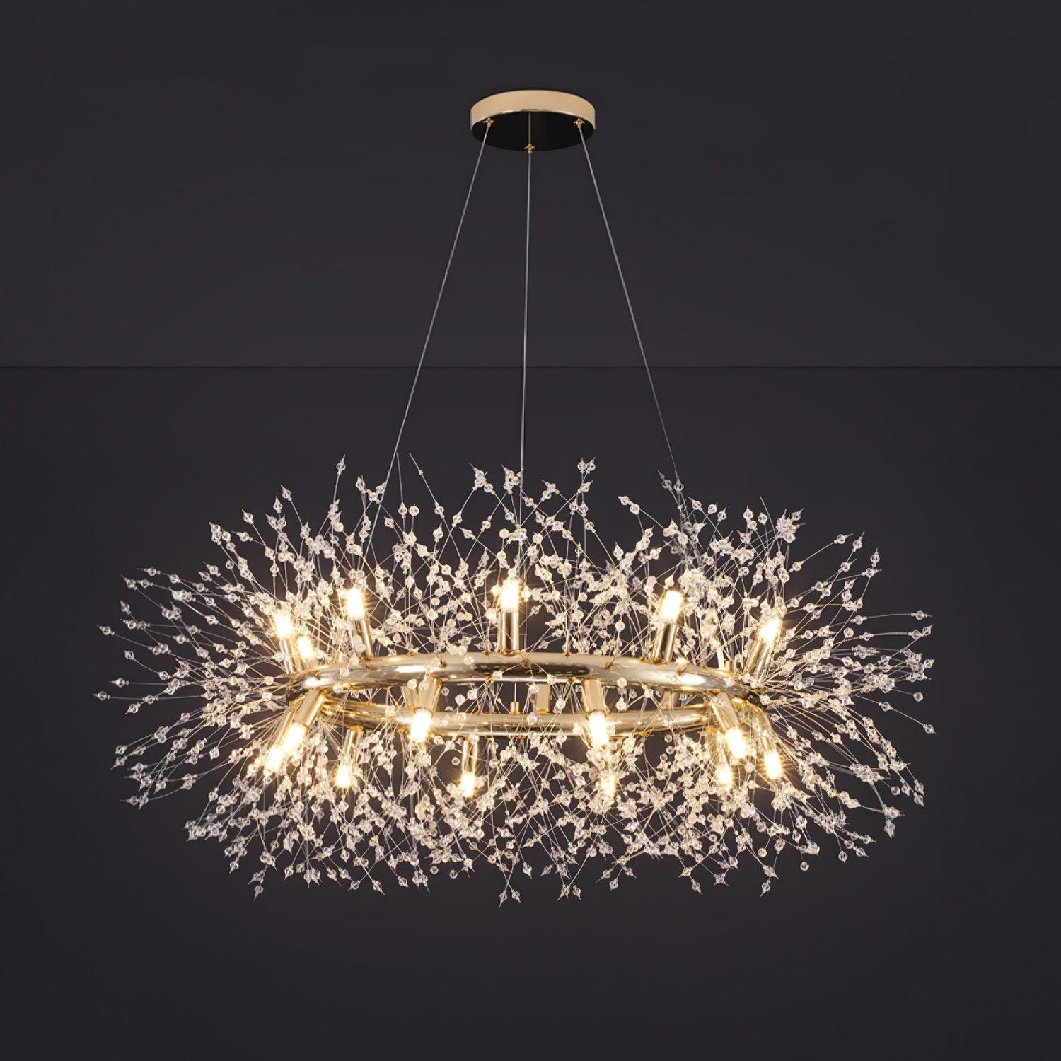 Lustra Chandelier Dandelion Round Stainless Steel-Neutral Decor