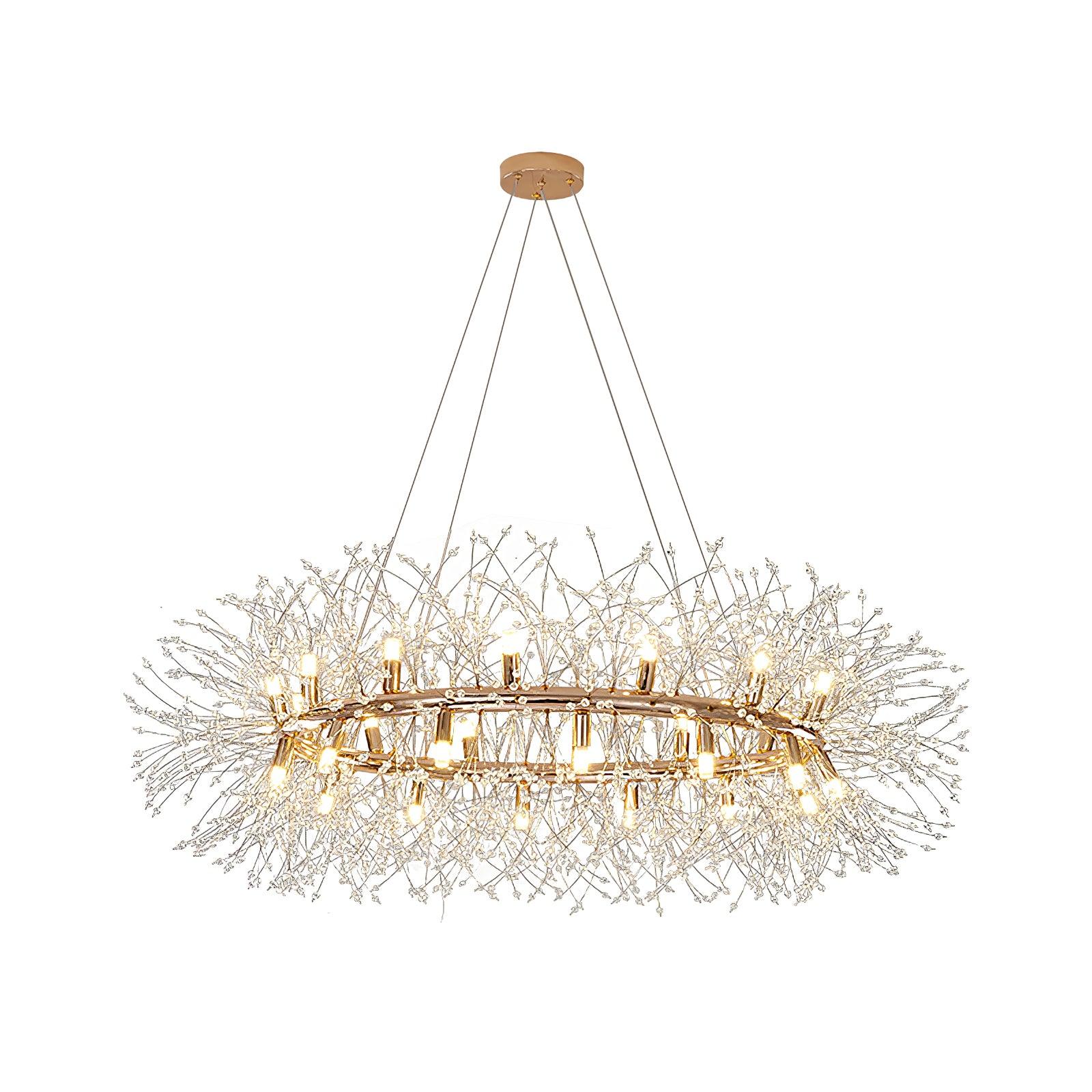 Lustra Chandelier Dandelion Round Stainless Steel-Neutral Decor
