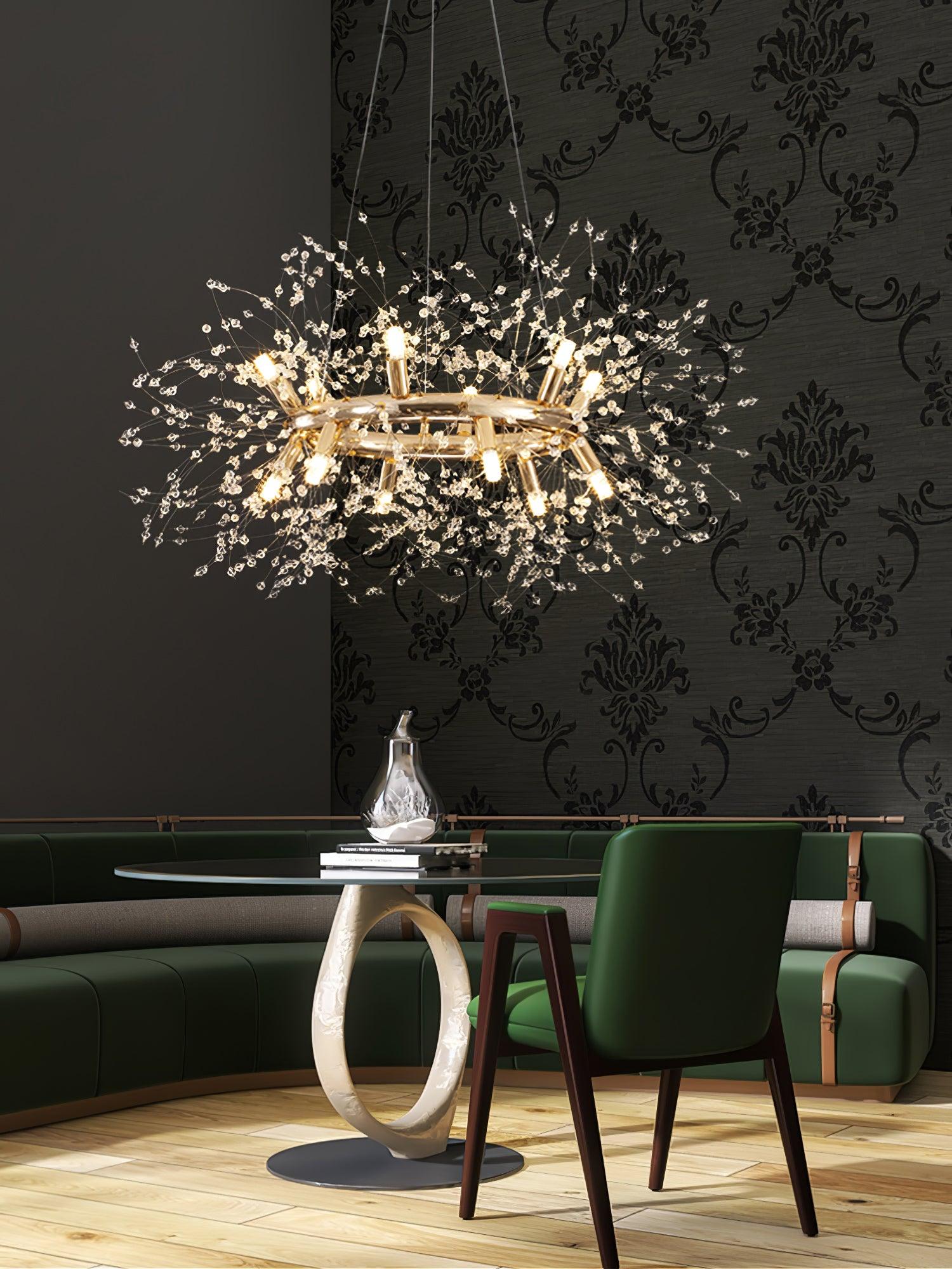Lustra Chandelier Dandelion Round Stainless Steel-Neutral Decor