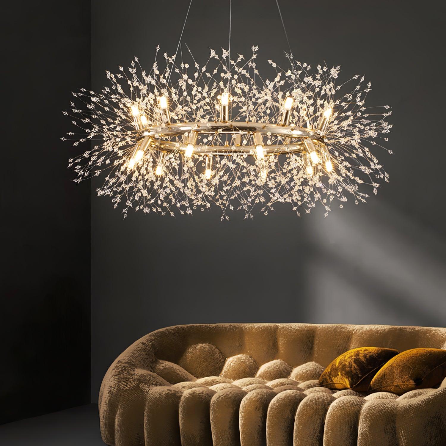 Lustra Chandelier Dandelion Round Stainless Steel-Neutral Decor