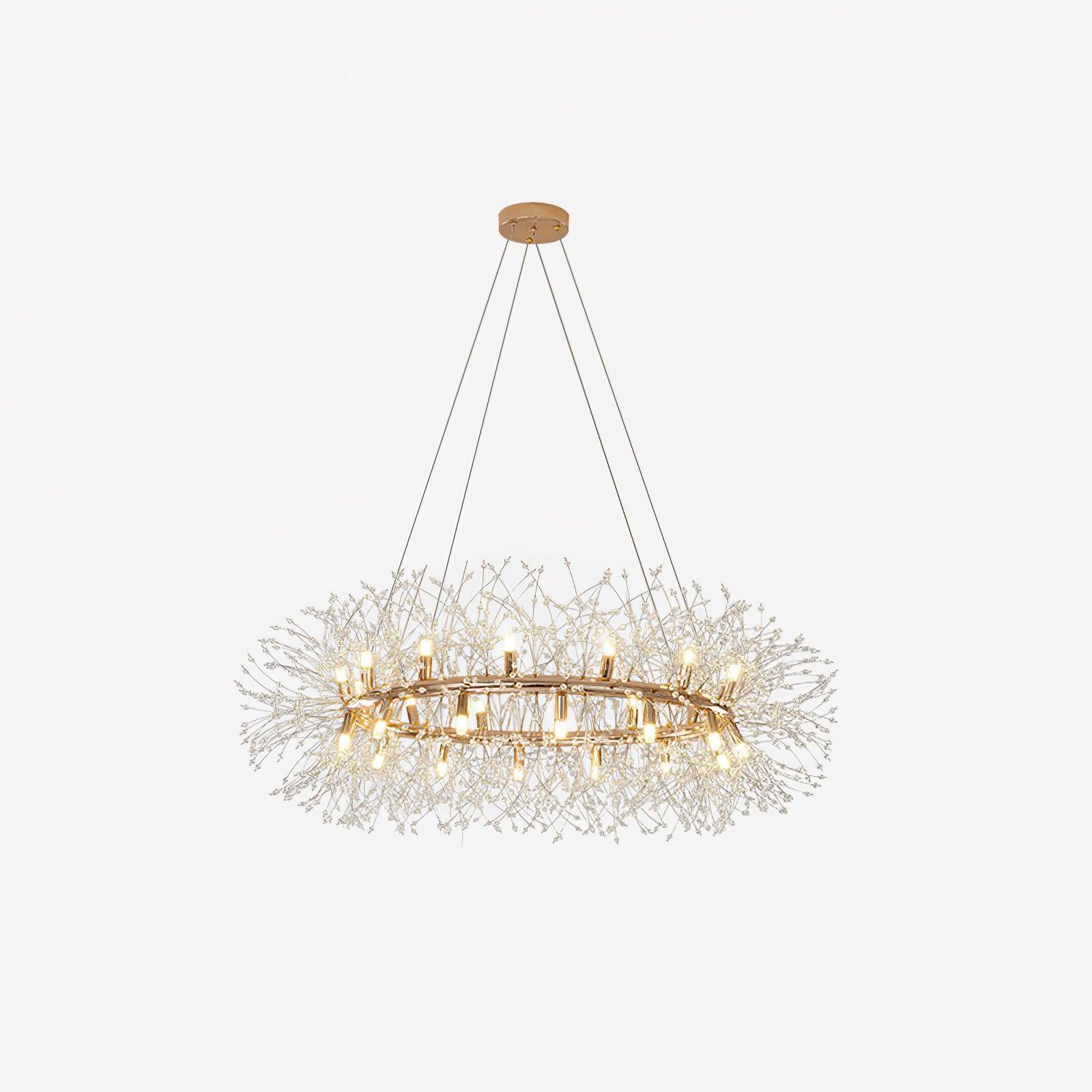 Lustra Chandelier Dandelion Round Stainless Steel-Neutral Decor
