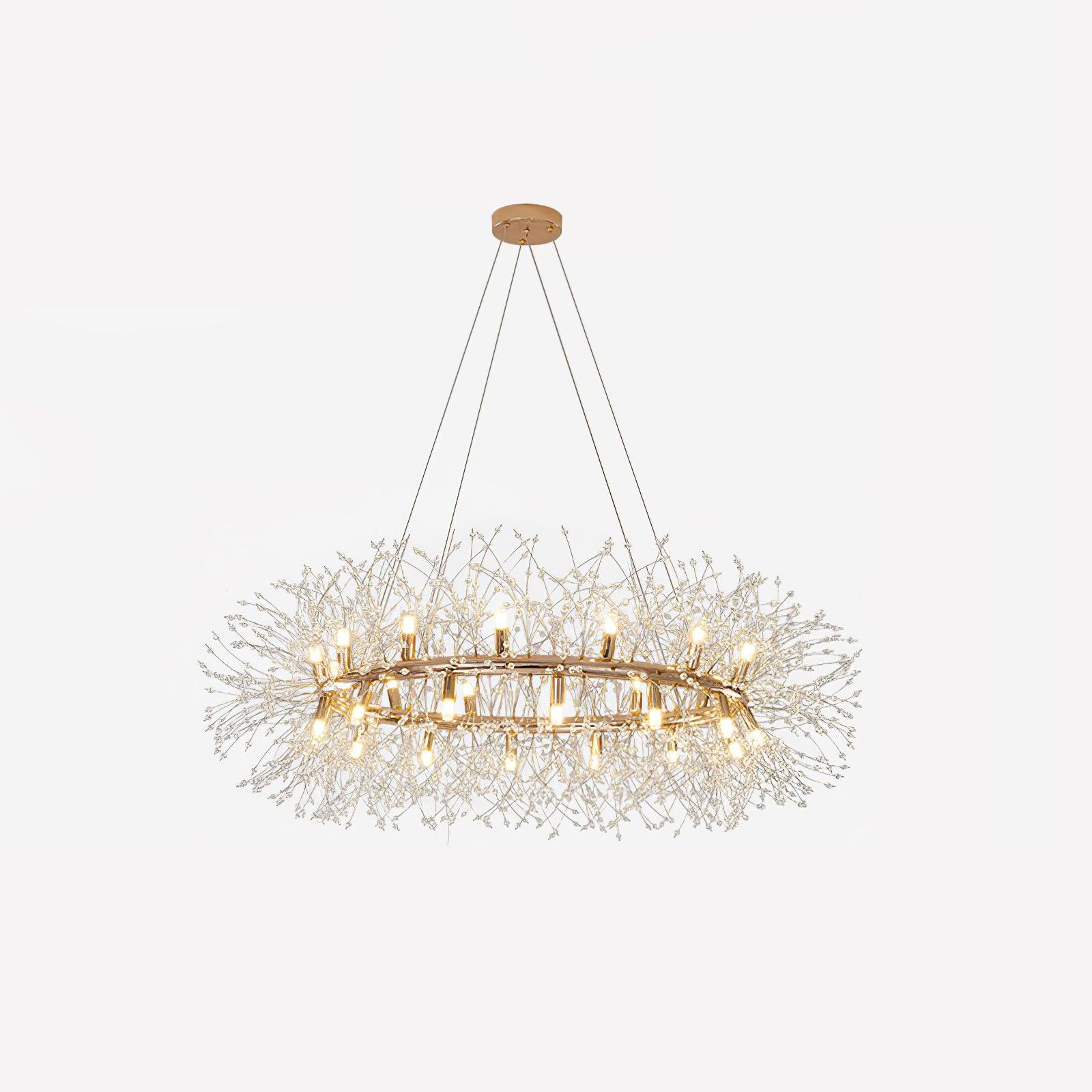 Lustra Chandelier Dandelion Round Stainless Steel-Neutral Decor