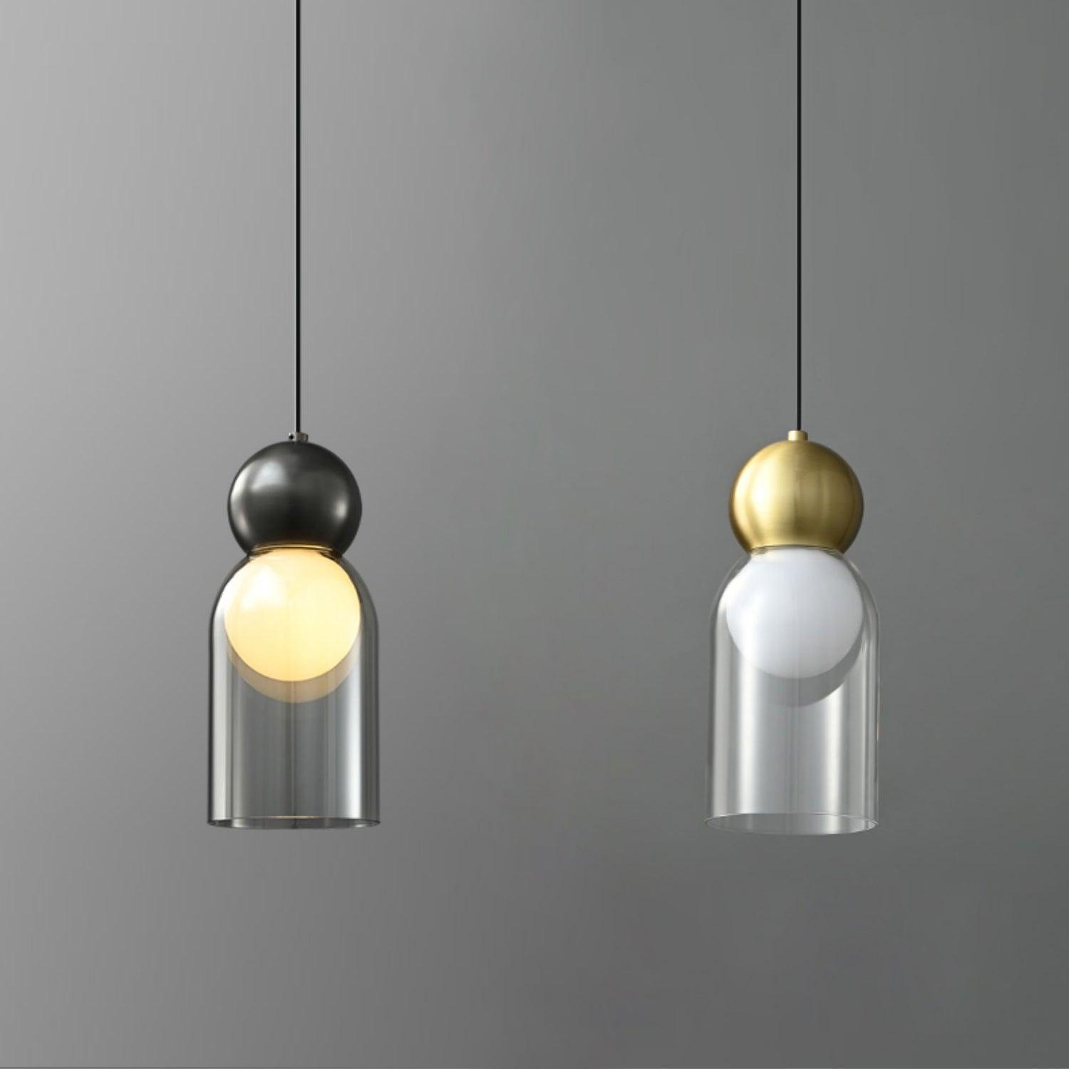 Vevelo Pendant Lamp Brass Glass Nordic Geometric-Neutral Decor