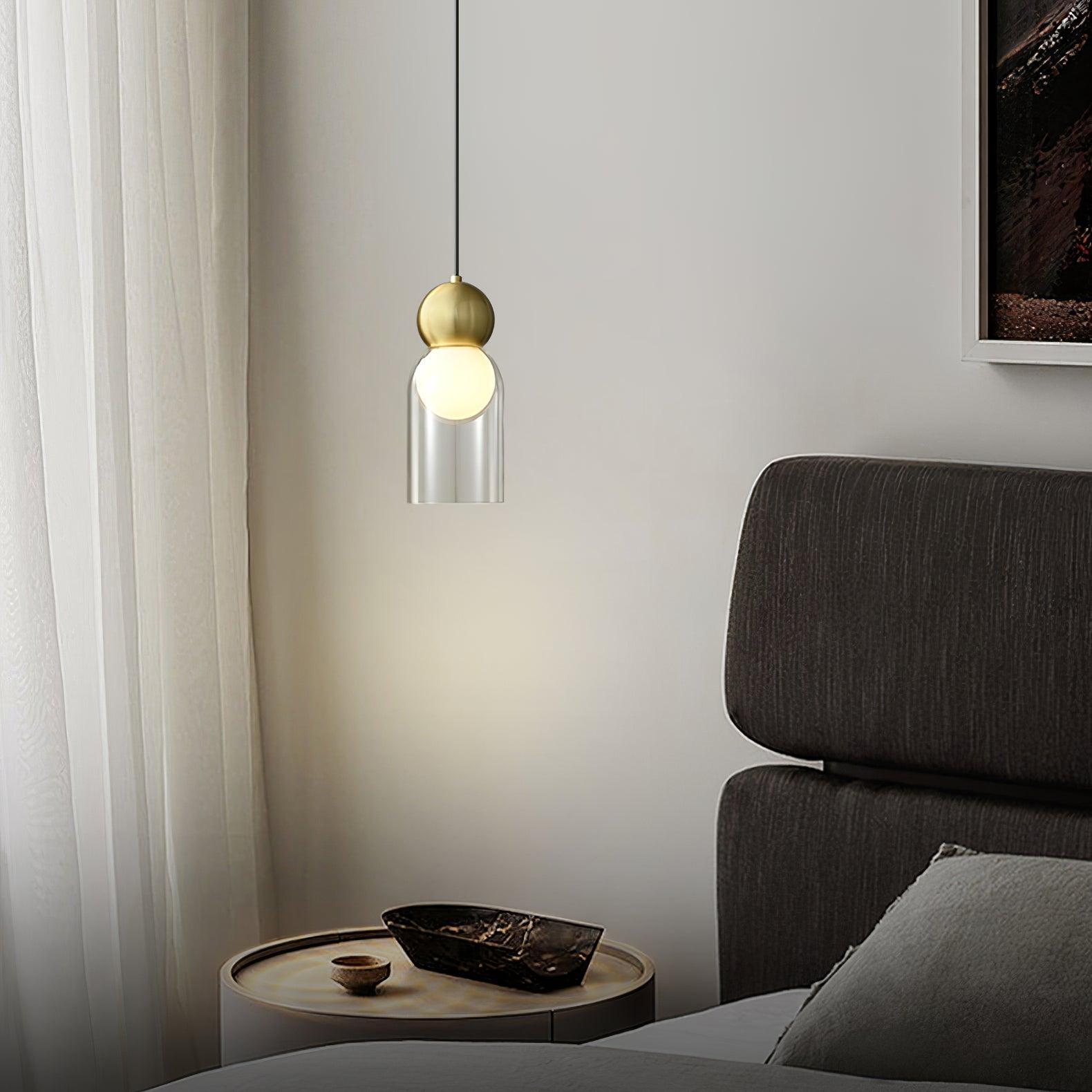 Vevelo Pendant Lamp Brass Glass Nordic Geometric-Neutral Decor