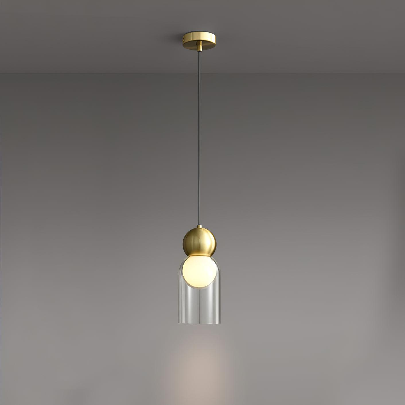 Vevelo Pendant Lamp Brass Glass Nordic Geometric-Neutral Decor
